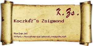 Koczkás Zsigmond névjegykártya